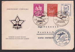 Thomas Mann DDR Brief Lp-Sendung IL18 Berlin - Moskau 1956 Luftpoststelle 15 Pf. Sportfest Deutsche Lufthansa - Covers