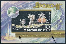 ** 1969 Apollo 11 Vágott Blokk Eltolódott Szürke Vonalakkal, Sorszám Nélkül, Ritka - Altri & Non Classificati