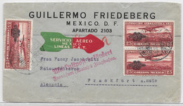 SERVICIO AEREO LINEAS CAT - 1932 MEXICO Air Mail Cover To Frankfurt GERMANY Via PARIS + LABEL And MIT LUFTPOST BEFORDET - Airplanes