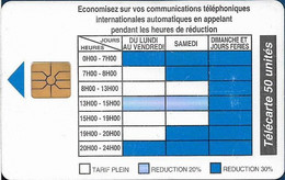 Benin - PTT (Chip) - Telephone Tariffs 2, Gem1A Symmetric Black, Exp.09.1996, 50Units, 40.000ex, Used - Bénin