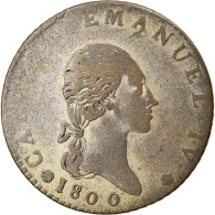 Monnaie, États Italiens, SARDINIA, Carlo Emanuele IV, 7.6 Soldi, 1800, Torino - Piémont-Sardaigne-Savoie Italienne
