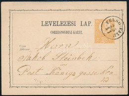 1872 Díjjegyes Levelezőlap / PS-card "FELSŐ-FALU" - "PEST" - Andere & Zonder Classificatie