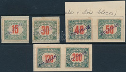 1915 Pirosszámű Portó 6 Klf Minta A Portugál Gyarmatok Számára / 6 Different Postage Due SPECIMENs For The Portugese Col - Andere & Zonder Classificatie