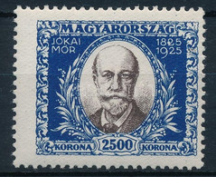 ** 1925 Jókai Mór 2500K 4-rs Tömb A Barnás-fekete Szín Gépszínátnyomatával (törések / Folds) - Altri & Non Classificati