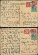 1946 3 Db Levelezőlap Milliós és Milpengős Bélyegekkel Bérmentesítve - Other & Unclassified