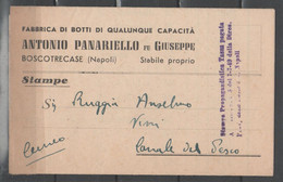 ITALIA 1949 - Stampa Propagandistica Da Fabbrica Botti Panariello - Boscotrecase (NA) - Contiene Listino Prezzi  (g6876) - 1946-60: Marcophilia