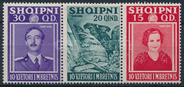 ** 1938 I. Zogu Király Hármascsík Blokkból Kitépve Mi 278-283 B - Other & Unclassified