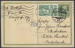 1910 Jubileumi 5h 5h Díjjegyes Levelezőlapon Amszterdamba / PS-card With Additional Franking To Holland - Andere & Zonder Classificatie