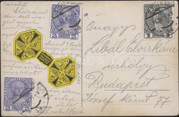 1915 Dekoratív Képeslap Budapestre / Postcard To Hungary With Interesting Franking - Andere & Zonder Classificatie