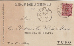 A31. Picerno. 1900. Annullo Grande Cerchio PICERNO, Su Cartolina Postale Commerciale - Altri & Non Classificati