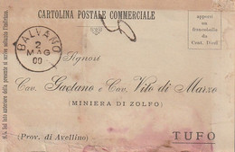 A31. Balvano. 1900. Annullo Grande Cerchio BALVANO, Su Cartolina Postale Commerciale Non Affrancata. Tassazione. - Altri & Non Classificati