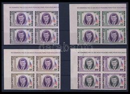 ** 1964 4db John F. Kennedy Vágott Sor 4-es Tömbökben Mi 226A-229A - Otros & Sin Clasificación