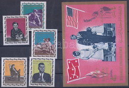 ** 1965 John F. Kennedy Sor Mi 139-143 + Vágott Blokk Mi 16 B - Sonstige & Ohne Zuordnung