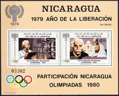 ** 1980 Nicaragua Részt Vesz Az Olimpián; Einstein Blokk Mi 113 - Andere & Zonder Classificatie