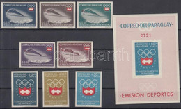 ** 1963 Téli Olimpia, Innsbruck Vágott Sor Mi 1257-1264 + Vágott Blokk Mi 49 - Andere & Zonder Classificatie