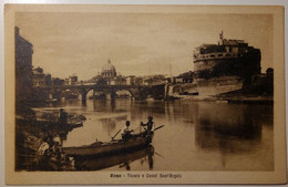 Roma - Tevere E Castel S. Angelo - Imbarcazione, Barca - Fiume Tevere