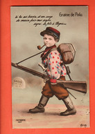 LOB1-08 Graine De Poilu. Jeune Garçon Avec Paquetage Militaire Et Fusil, Pipe Au Bec. Série Patriotic. Circulé 1916 - Patriotiques