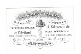 1845 Litho Handpers M. Byée - Biemans Peperkoek Bakker Fabrikant Chokolade  Op Den Oever  851 Antwerpen  10 X 6;5 Cm - Porcelaine