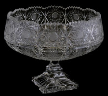 Kristály Lábas Kínáló Tál. Kis Karcokkal. D: 20 Cm - Glass & Crystal