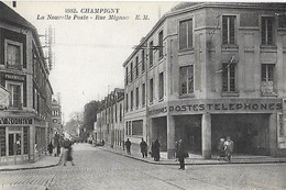 89 - Yonne - CHAMPIGNY -La Nouvelle Poste - Rue Mignon - Postes Télégraphes Téléphones - Pharmacie NOURY - Champigny