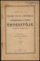 1894 Miskolci M. Kir. Állami Polgári Fiu és Leányiskola A Középkereskedelmi- és Ipariskola értesítője Az 1893-94. Iskola - Sin Clasificación