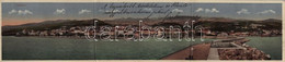 T2/T3 1912 Crikvenica, Cirkvenica; 3-részes Kihajtható Panorámalap / 3-tiled Folding Panoramacard - Non Classificati