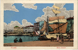 T2/T3 1912 Fiume, Rijeka; Molo Daniel / Port, Steamship, Sailing Vessels, Boats (EK) - Non Classificati