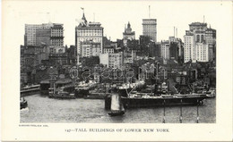 ** T2 New York, Tall Buildings Of Lower New York, Port, Steamship, Quay. Blanchard Press - Unclassified