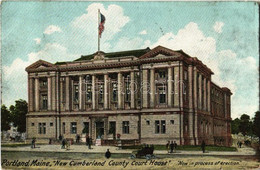 T2/T3 1909 Portland (Maine), New Cumberland County Courthouse, American Flag (fl) - Unclassified