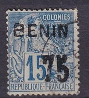 BENIN - 75 Sur 15 C. Alphée Dubois Oblitéré Avec Surcharge Noire FAUSSE - Used Stamps