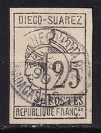DIEGO-SUAREZ - 25 C. De 1890 Oblitéré FAUX - Usati