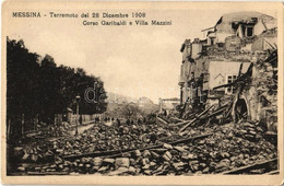 ** T2/T3 Messina, Terremoto Del 28 Dicembre 1908. Corso Garibaldi E Villa Mazzini / 1908 Messina Earthquake, Ruins (EK) - Sin Clasificación