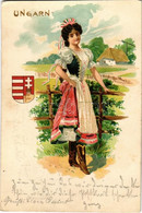 T2/T3 1901 Ungarn / Hungarian Folklore Art Postcard, Coat Of Arms, Patriotic, Litho (EK) - Sin Clasificación