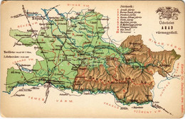 ** T2/T3 Arad Vármegye Térképe. Kiadja Károlyi Gy. / Map Of Arad County (EM) - Zonder Classificatie