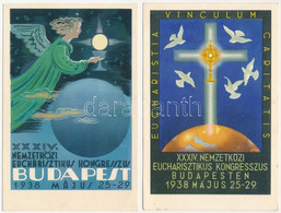 ** 1938 Budapest XXXIV. Nemzetközi Eucharisztikus Kongresszus / 34th International Eucharistic Congress - 2 Db Művészlap - Zonder Classificatie