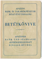 1944. "Apatini Bank és Részvénytársaság Betétkönyve" T:2 - Sin Clasificación