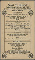 U.S.A. (1932) Movies. Postal Card (used) With Printed Announcement Of Movies Showing At Various Theaters. Charlie Chan! - 1921-40