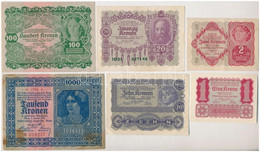 Ausztria 1922. 1K-1000K (6xklf) T:I-III Austria 1922. 1 Krone-1000 Kronen (6xdiff) C:UNC-F - Non Classificati