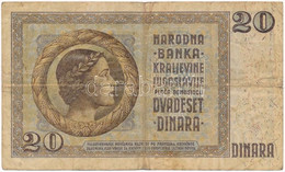 Jugoszlávia 1936. 20D T:III  Yugoslavia 1936. 20 Dinara C:F - Ohne Zuordnung