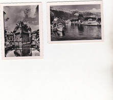 2 Reproductions Photographiques Annecy Le Port & Le Palais De L'Isle - Barche