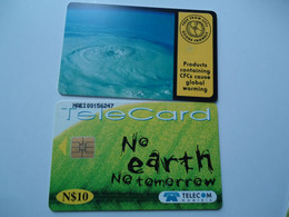 NAMIBIA   USED CARDS   NO EARTH  NO TOMORROW  2 SCAN - Namibia