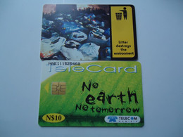 NAMIBIA   USED CARDS   NO EARTH  NO TOMORROW  2 SCAN - Namibia