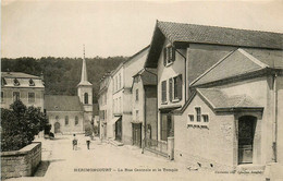 Hérimoncourt * La Rue Centrale Et Le Temple - Autres & Non Classés