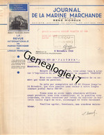 75 22518 PARIS SEINE 1939 JOURNAL DE LA MARINE MARCHANDE Ets RENE MOREUX Revue PAQUEBOT PASTEUR - Autres & Non Classés