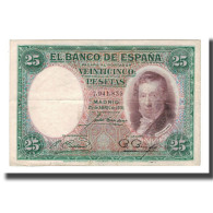 Billet, Espagne, 25 Pesetas, 1931, 1931-04-25, KM:81, TTB - 1-2-5-25 Pesetas