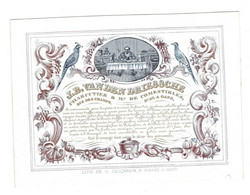 1 Carte Visite J.B.Van Den Driessche Charcutier & Marchand De Comistibles Rue Des Champs Gand Foies D'Oie Volaille - Porcelaine