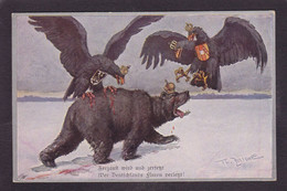 CPA Russie Caricature Nicolas II Tsar Nikolaus Ours Russia Russian Non Circulé Germany Viennoise Vienne MUNK 980 - Russland