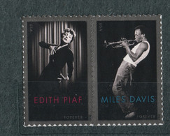 USA Scott # 4692-3     2012  44c Musicians - Edith Piaf & Miles Davis    Mint NH  (MNH) - Unused Stamps