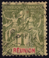 ✔️ Reunion 1892 - Mouchon - Yv. 44 (o) - €45 - Used Stamps
