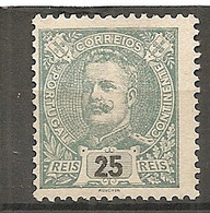 POR - Yv. N° 130  (*)  25 R  Vert-bleu Charles Ier Cote  90  Euro  BE  2 Scans - Unused Stamps